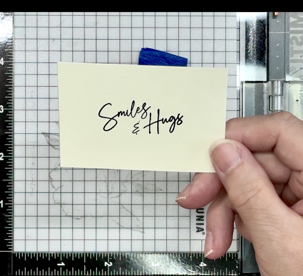 Screen shot showing the stamped sentiment for today’s project.