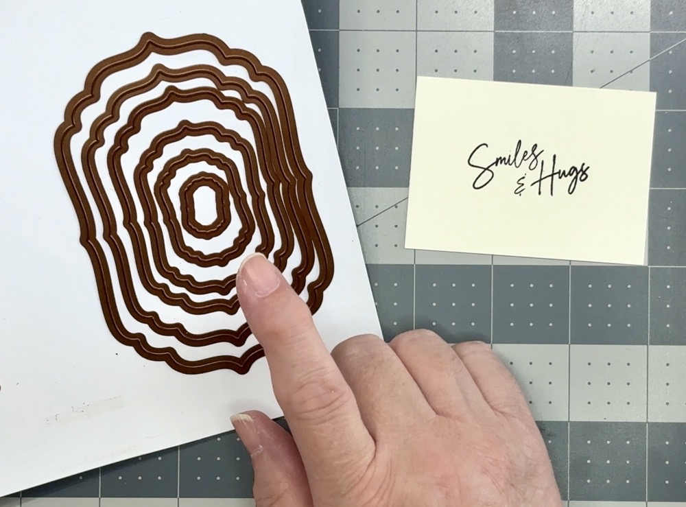 Screen shot showing the Spellbinders Nestabilities Labels Four die set used in today’s card project.