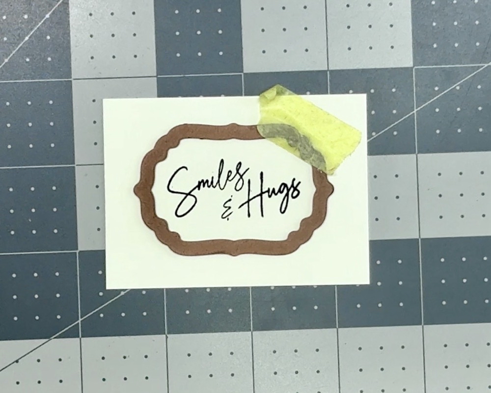 Screen shot showing the label die used to cut out today’s sentiment.