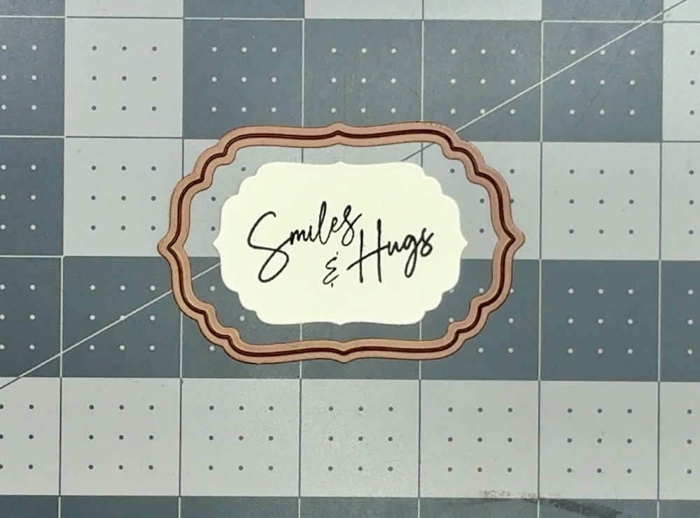Screen shot showing the size difference between dies in the Labels Four set from Spellbinders.