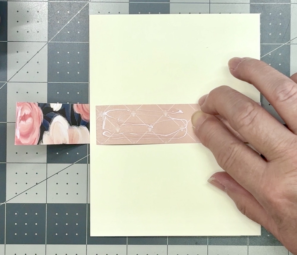 Screen show showing the addition of Bearly Art Glue to adhere the belly band ends together.