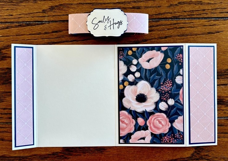 Photo showing the inside of the completed Tri-Panel fun fold card.