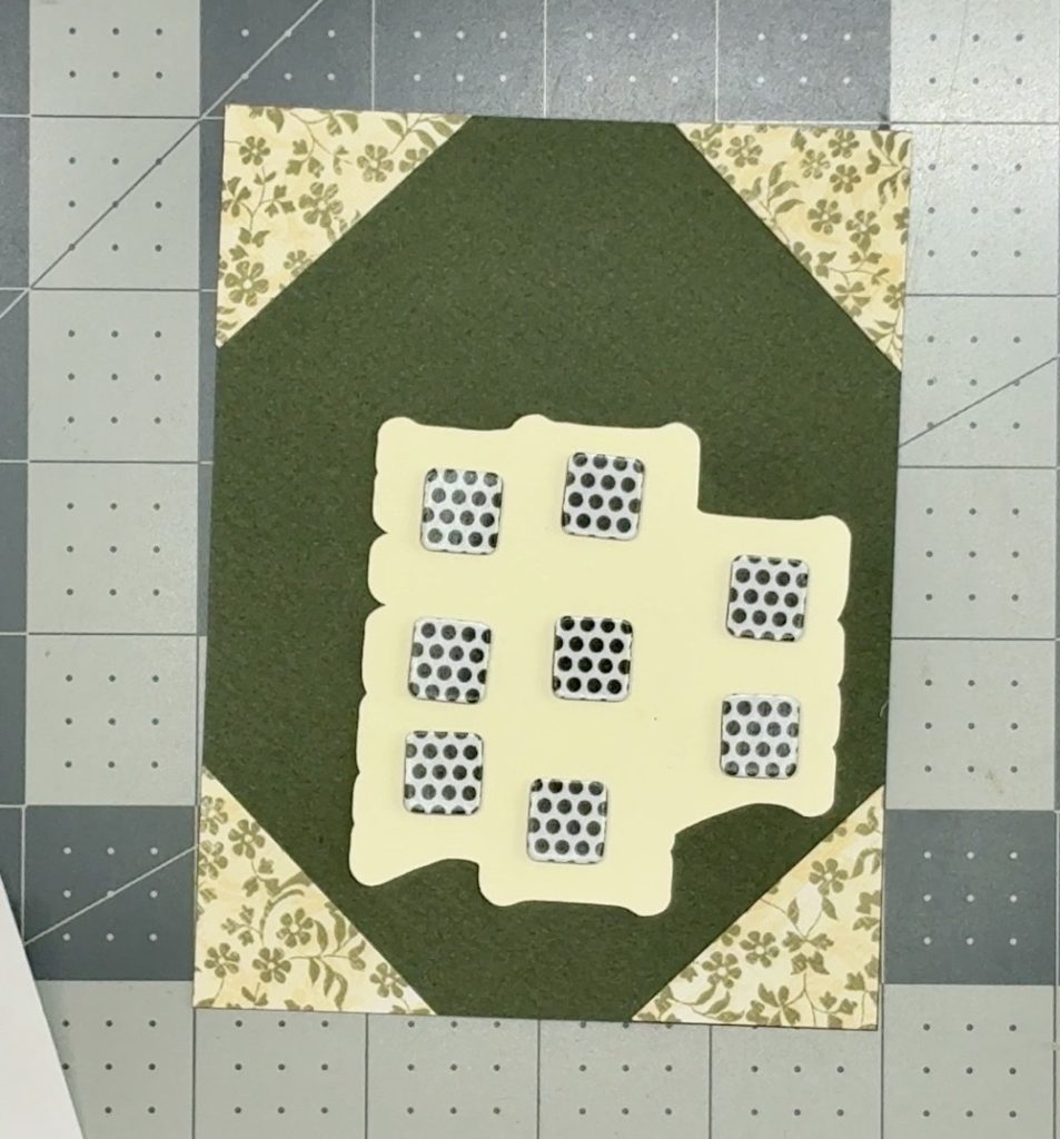 Screen shot showing the Thin 3D Foam Squares used to add height to the sentiment for the first card in today's 6x6 one sheet wonder project.