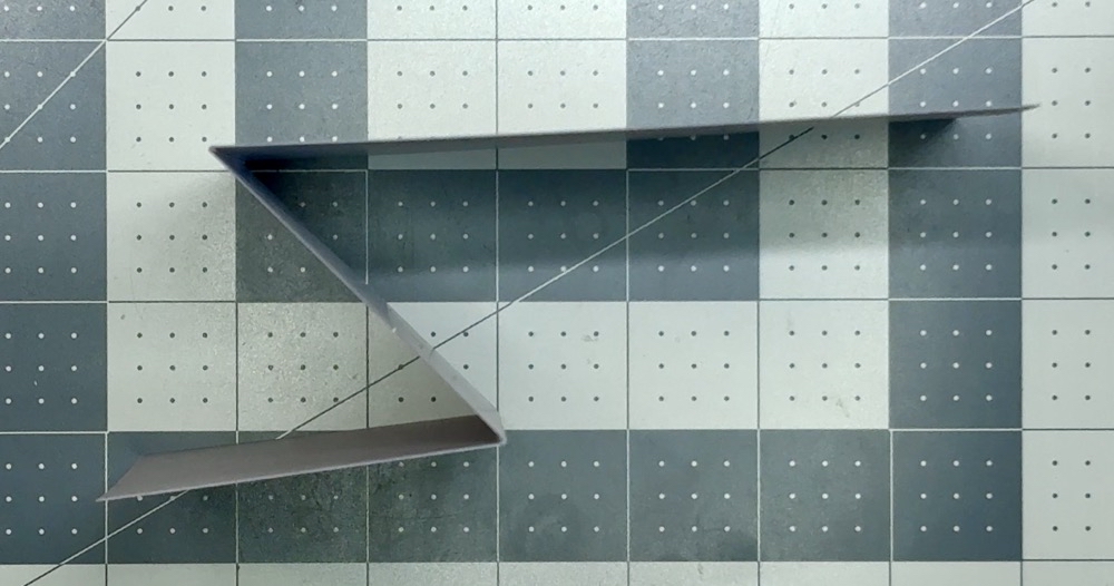 Screen shot showing the top layer after folding on the score lines in the Z formation.