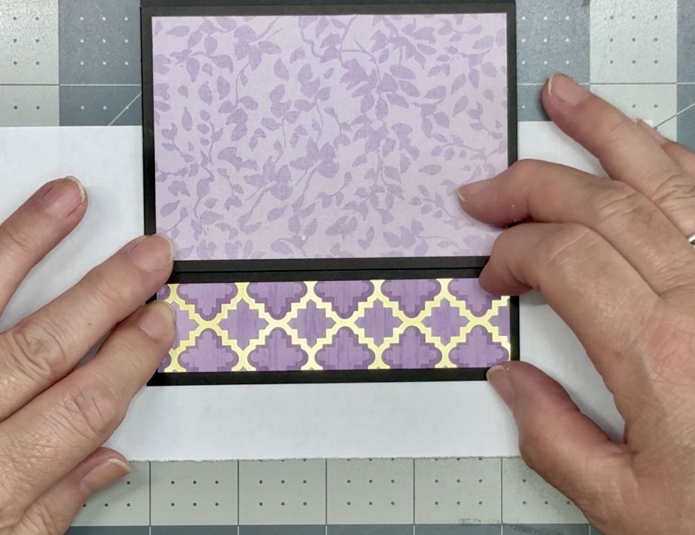 Screen shot showing the application of the side panels to the front of the card base.