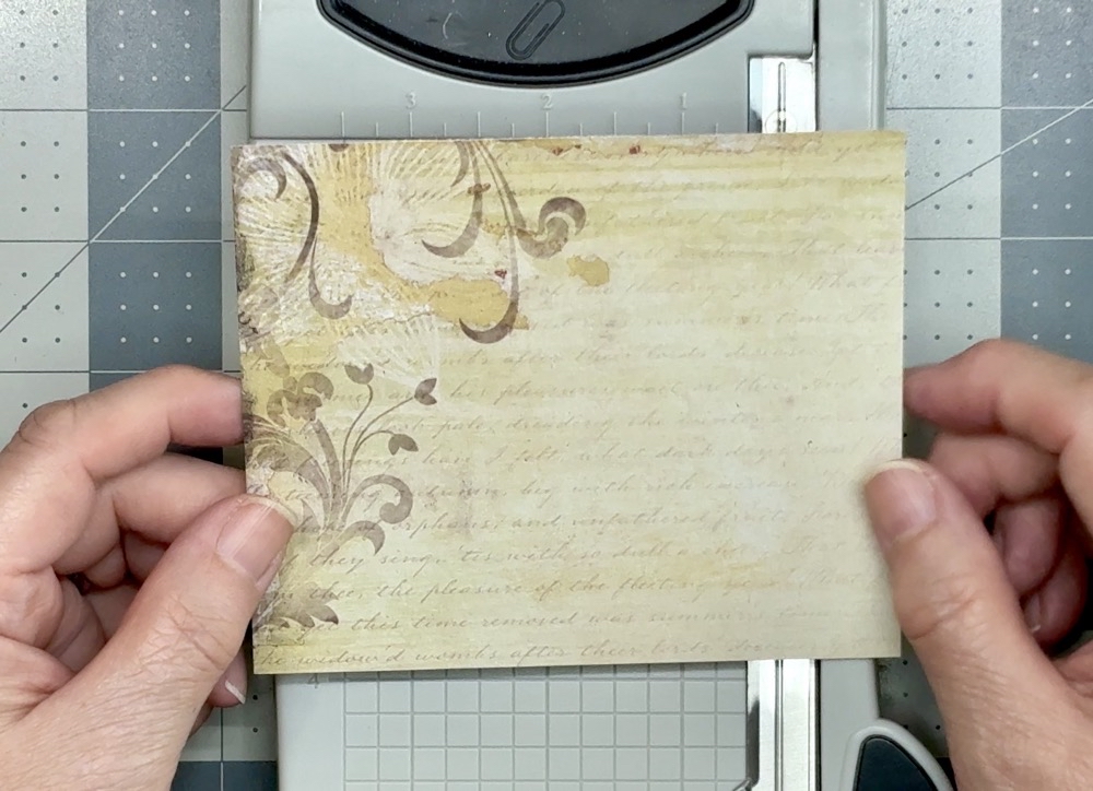 Screen shot showing the Habitat pattern paper cut down to the finished size of 4.75” x 4”