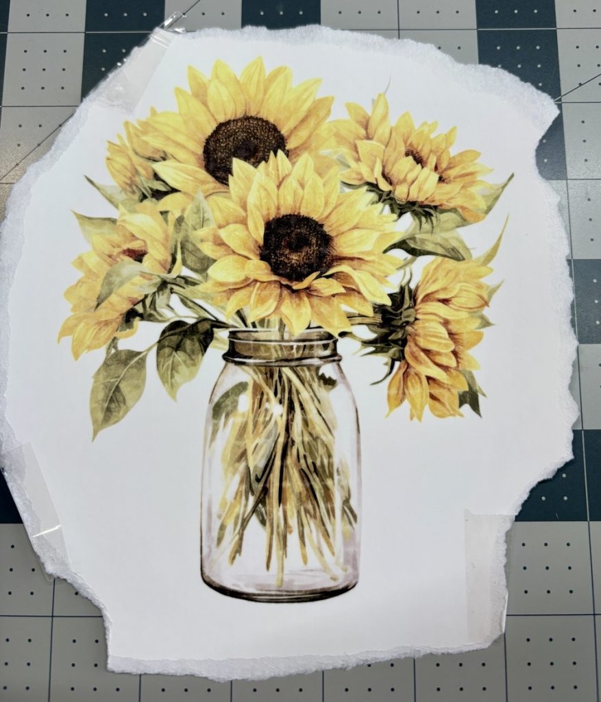 Photo of the A-sub sublimation paper after pressing the Hobby Lobby waffle weave kitchen towel and how much ink was left behind