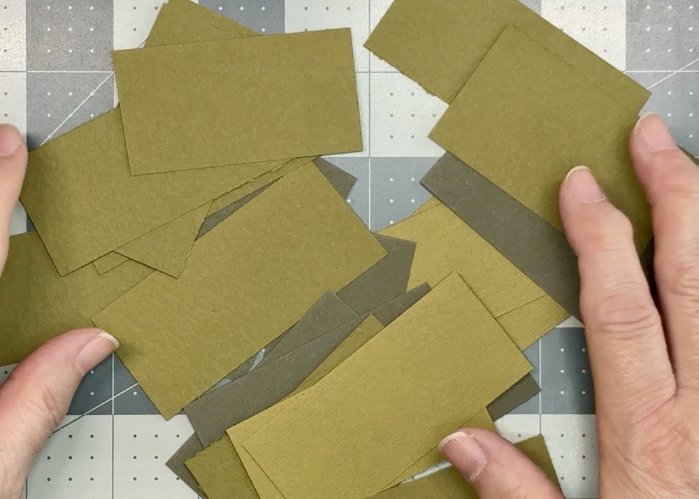 Screen shot showing the array of green Bazzill Basic cardstock used in today’s project.