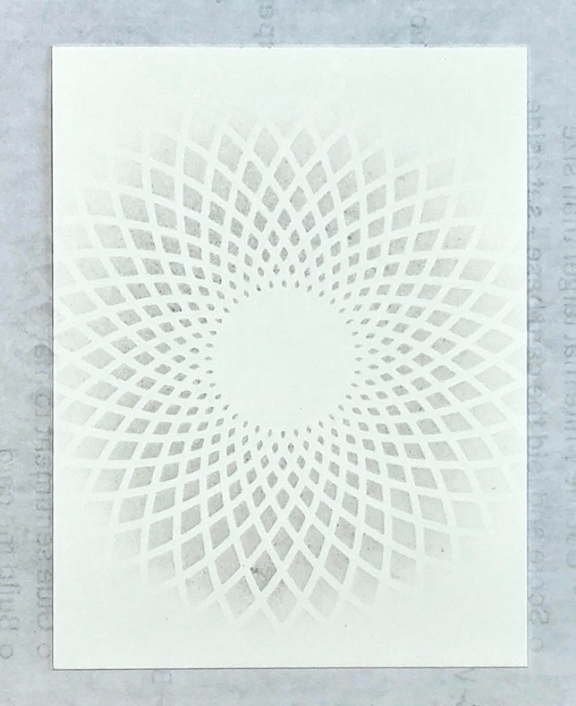 Screen shot of the finished ink-stenciled background for today's Make a Beautiful Ink-Stenciled Birthday Card project.