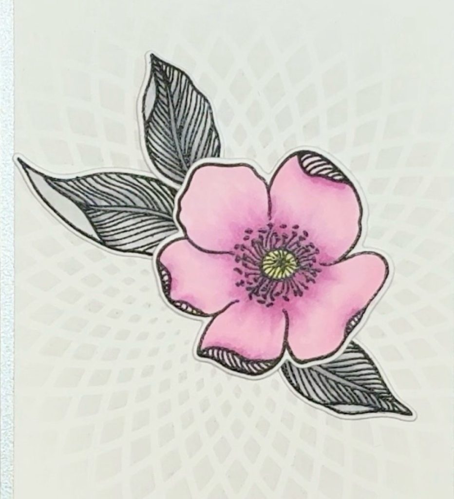 Screen shot of the second possible way to design the leaves around the colored flower for today's project.