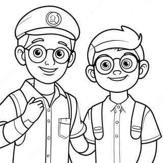 Blippi and meekah coloring page