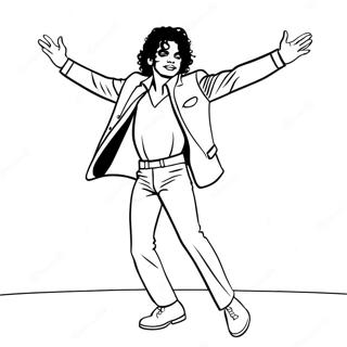 Michael jackson dancing in moonwalk coloring page