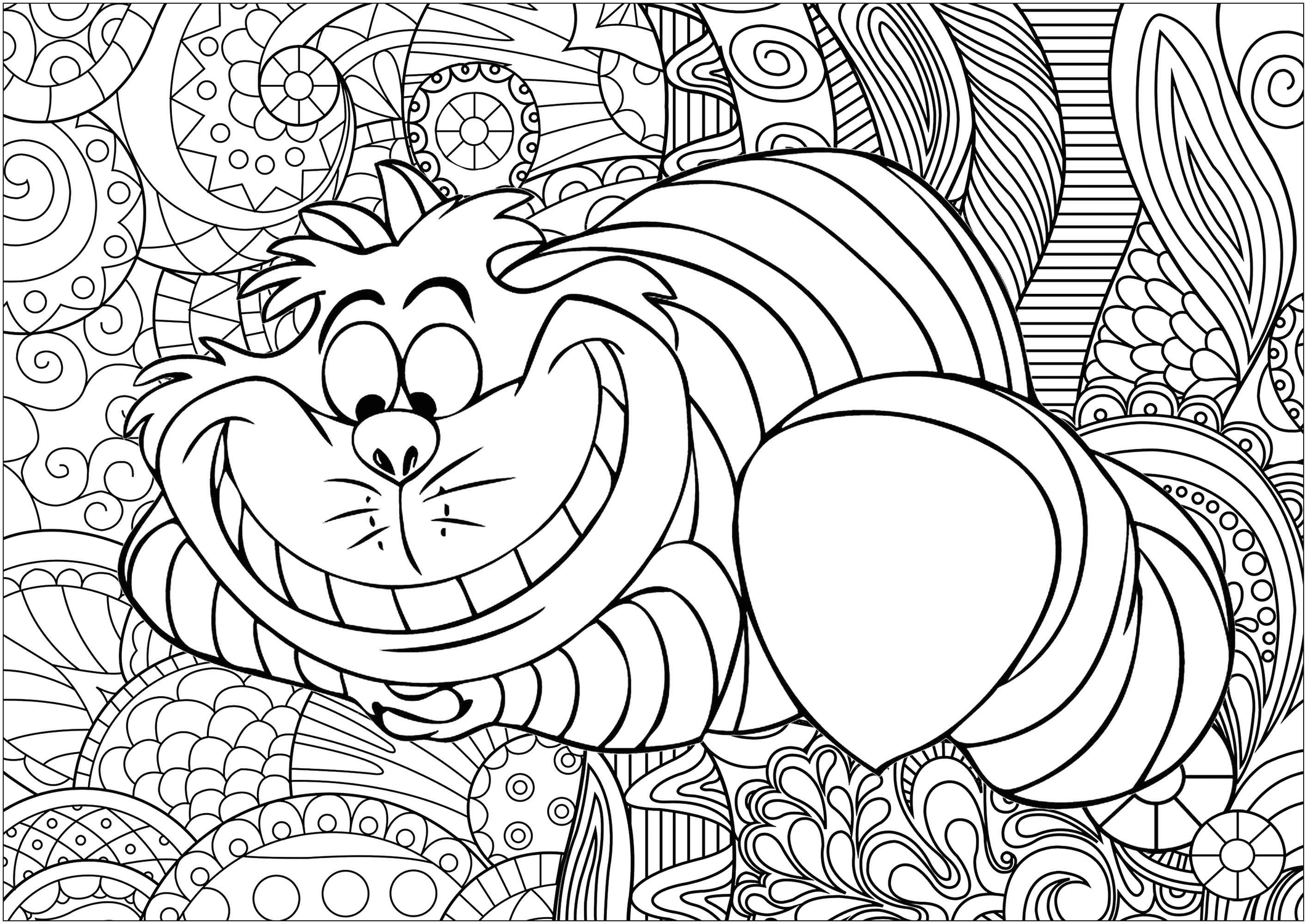 Adult alice in wonderland coloring pages