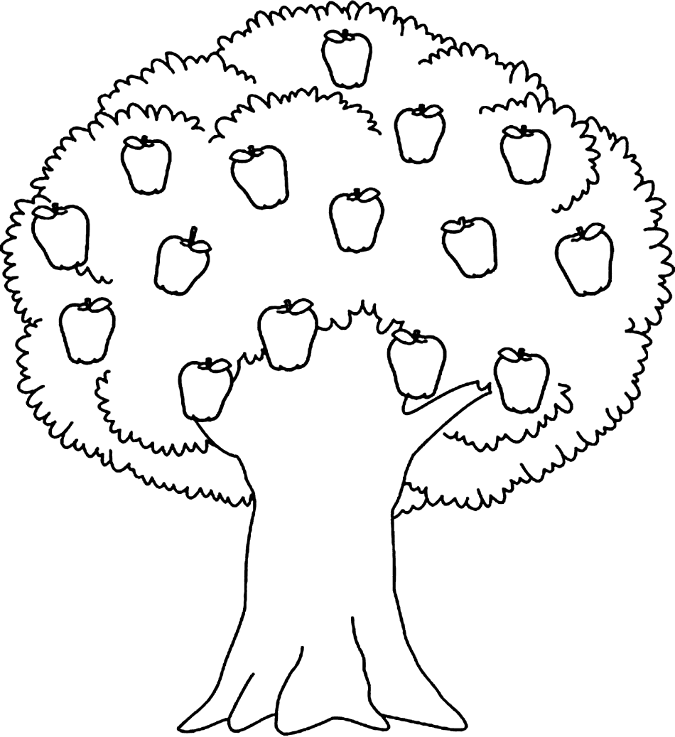 Apple tree coloring page