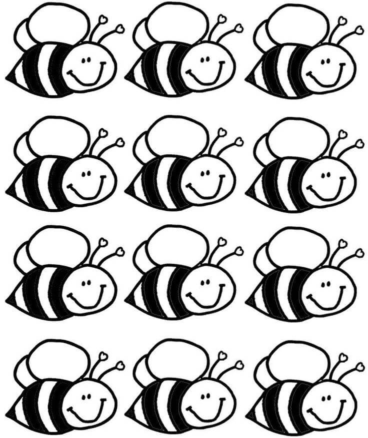 Bee page for coloring