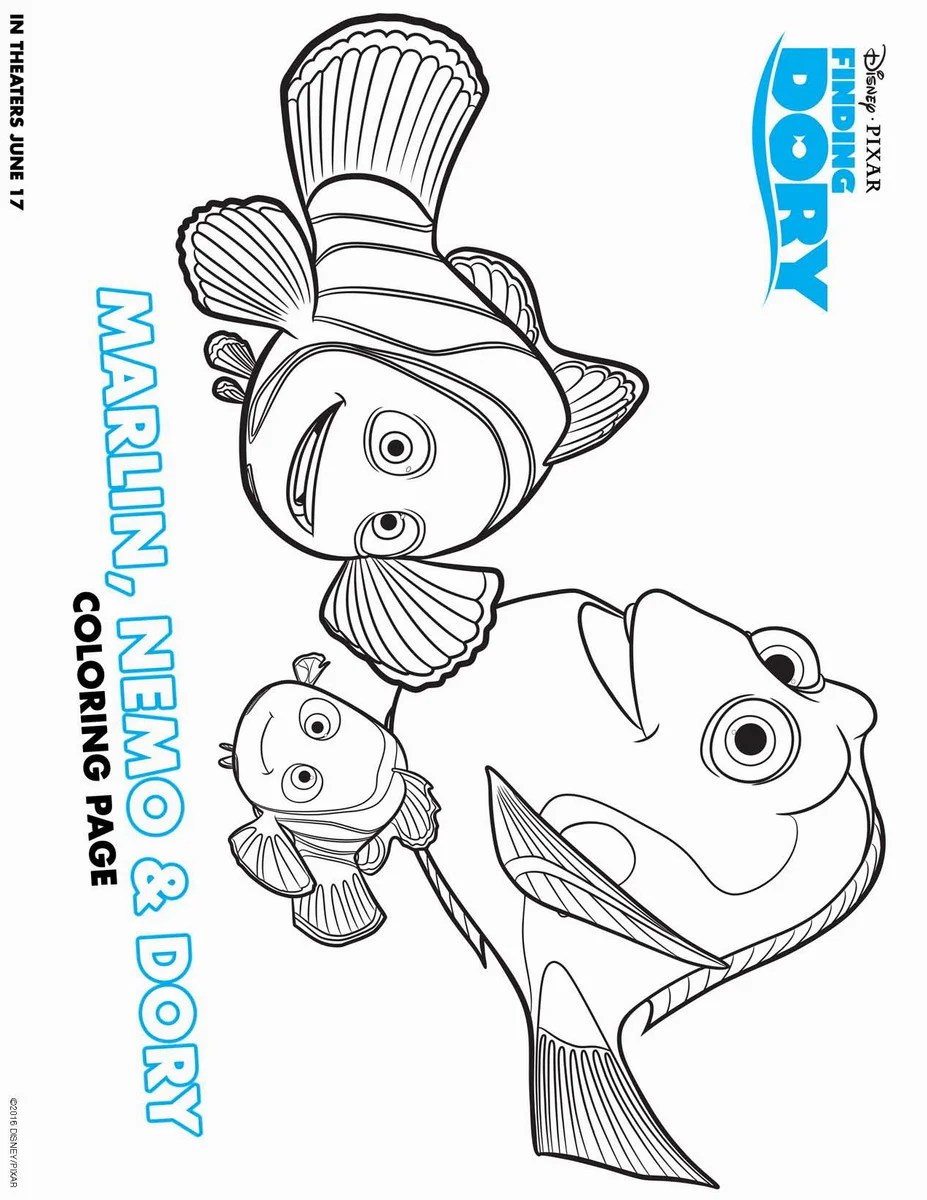 Finding dory coloring pages