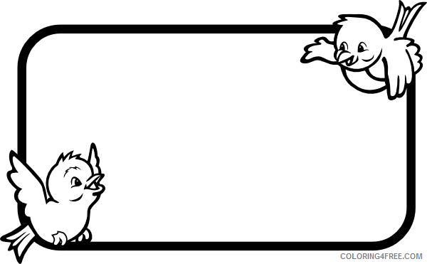 Includes images of baby animals, flowers, rain showers, and more. Bird Frame Coloring Pages Bird Frame At Printable Coloring4free Coloring4free Com