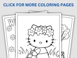 Spring Coloring Pages Hello Kitty