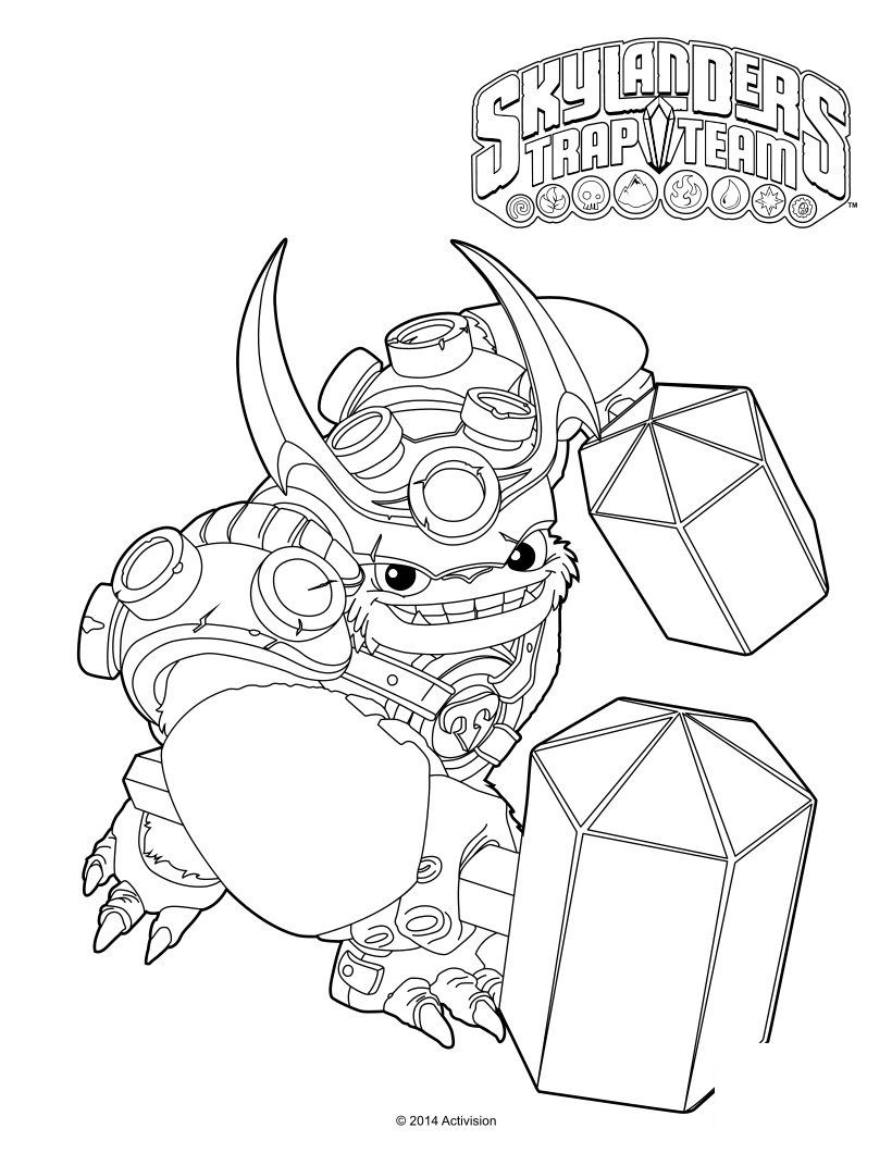Coloring pages of animes and mangas. Skylanders Trap Team Wallop Coloring Pages Coloring Cool