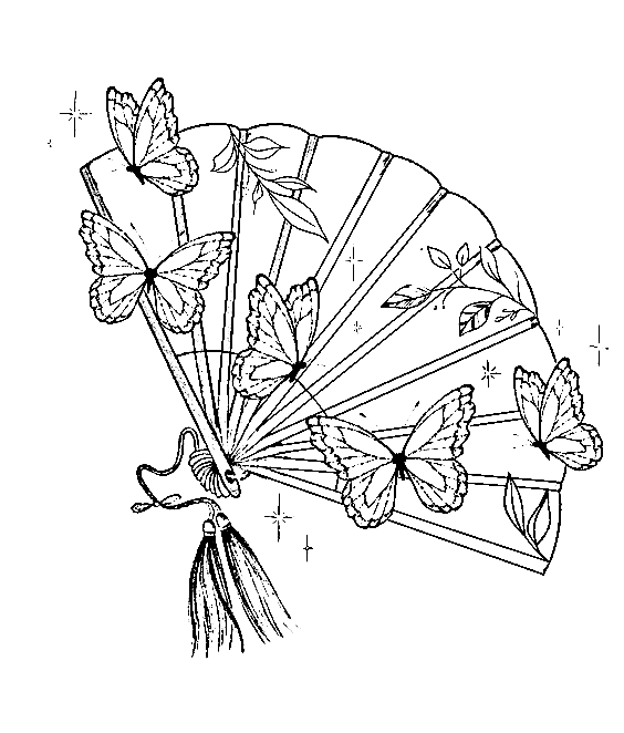 Fan coloring pages