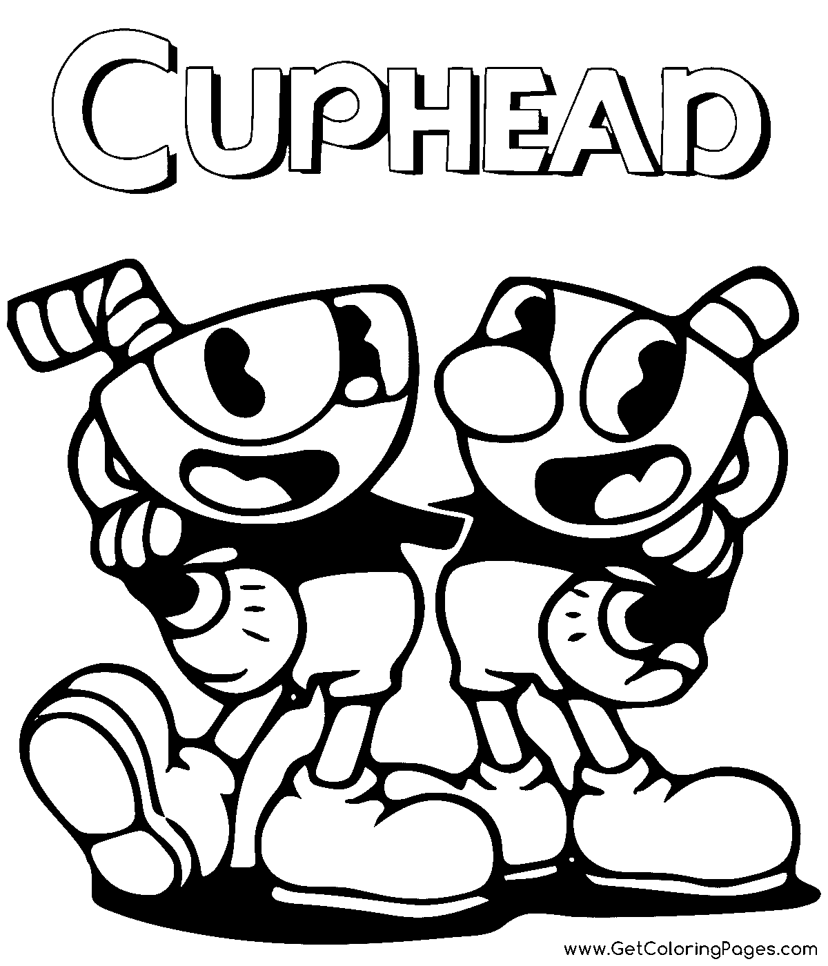 Cuphead coloring pages