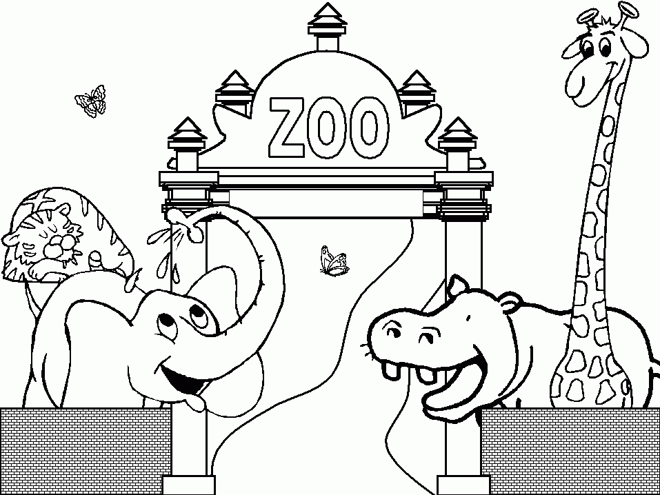 Zoo coloring pages for kids