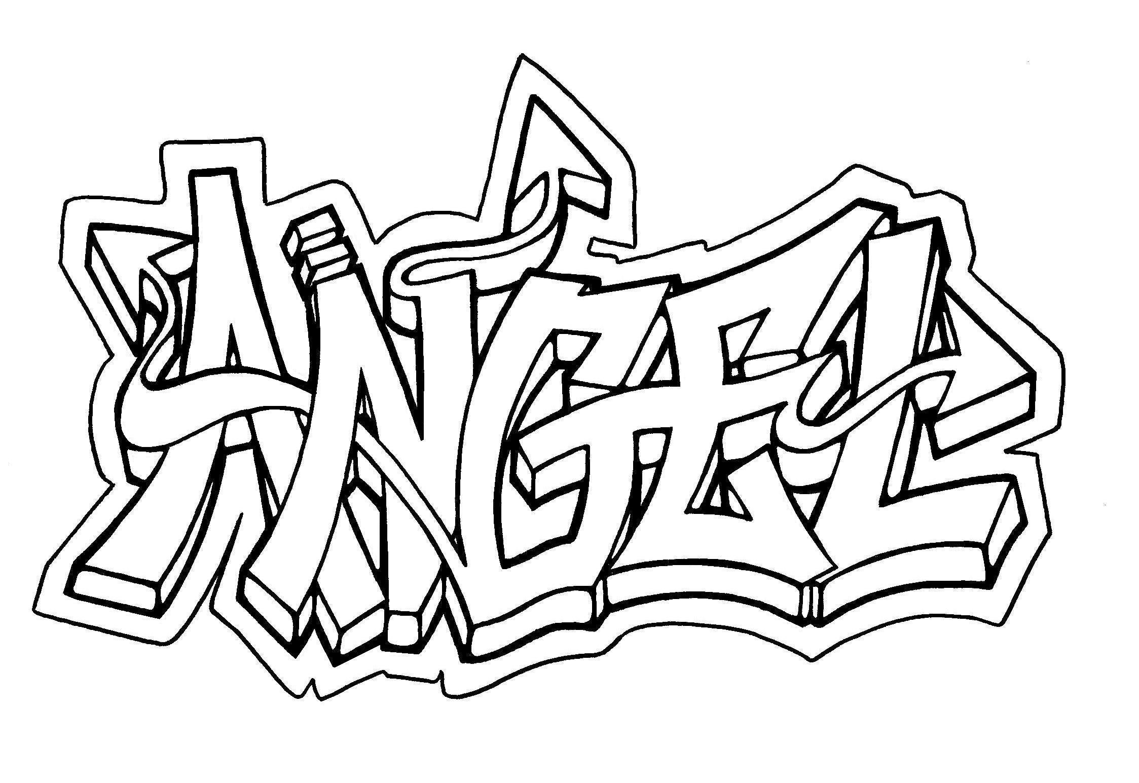 Cool graffiti coloring pages