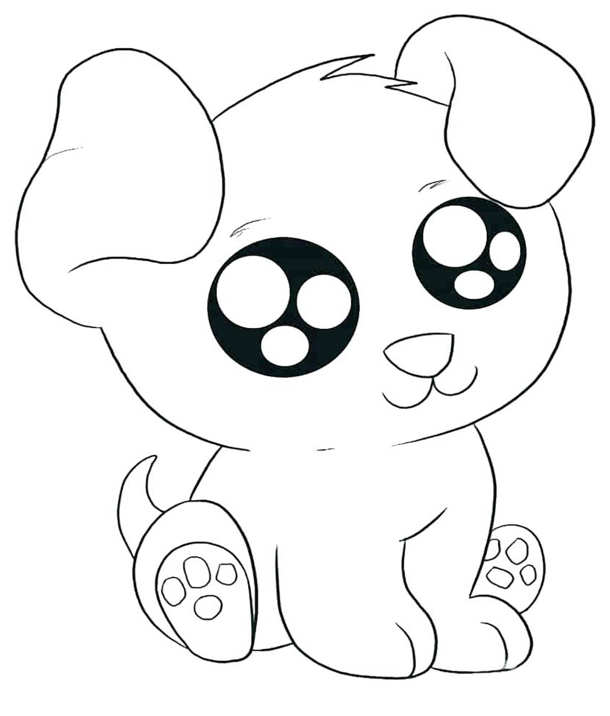 Kawaii dog coloring pages