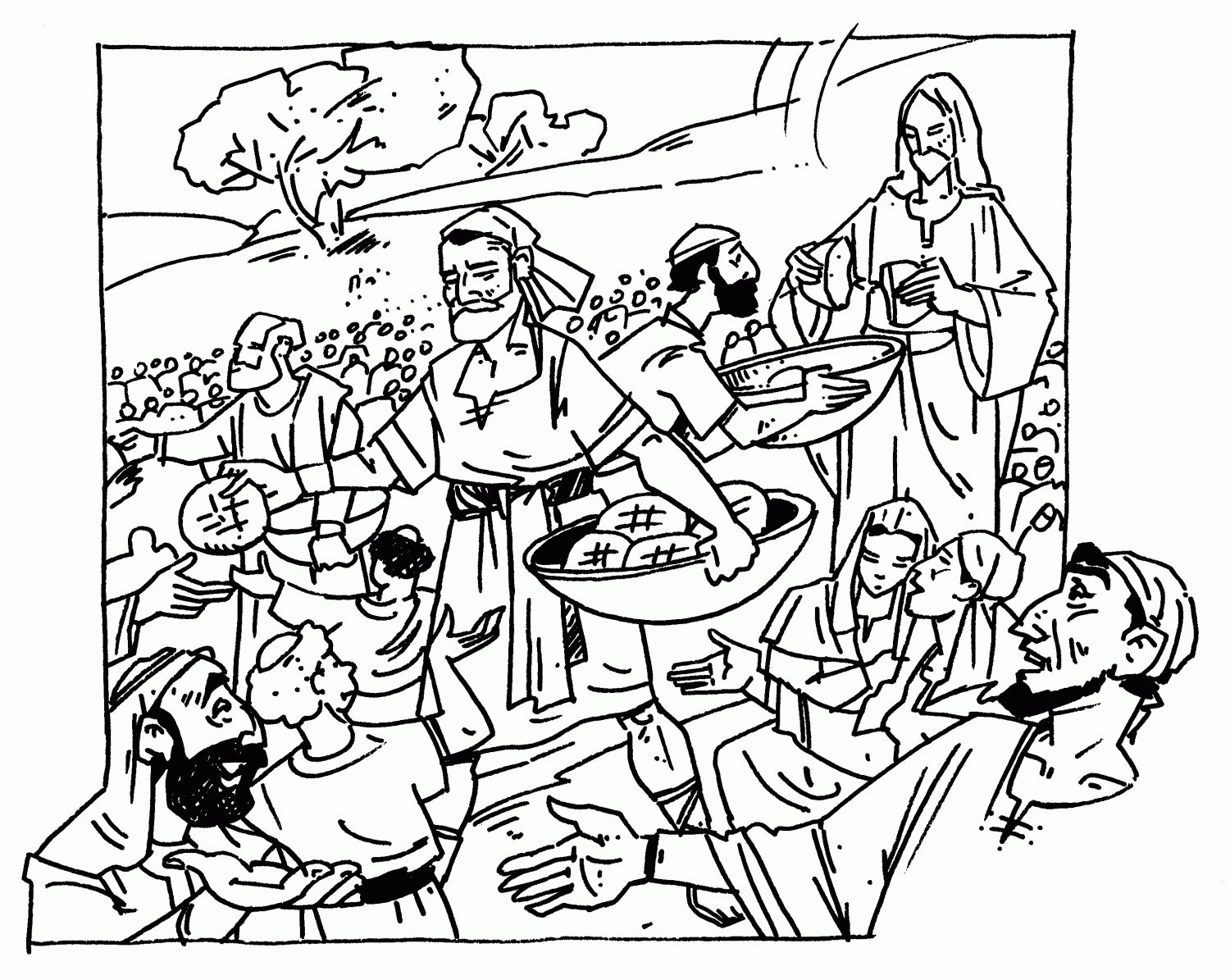 Coloring pages jesus feeds the 5000