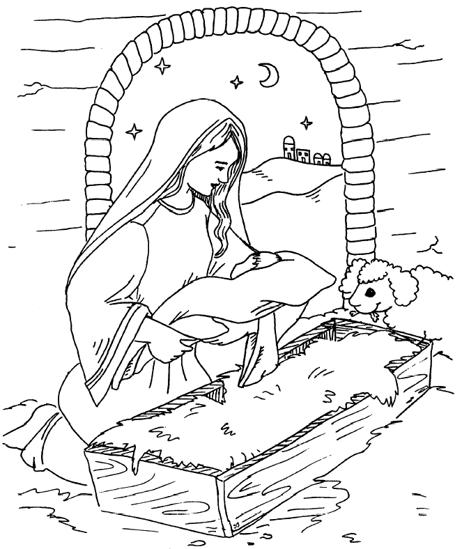 Mother mary coloring pages