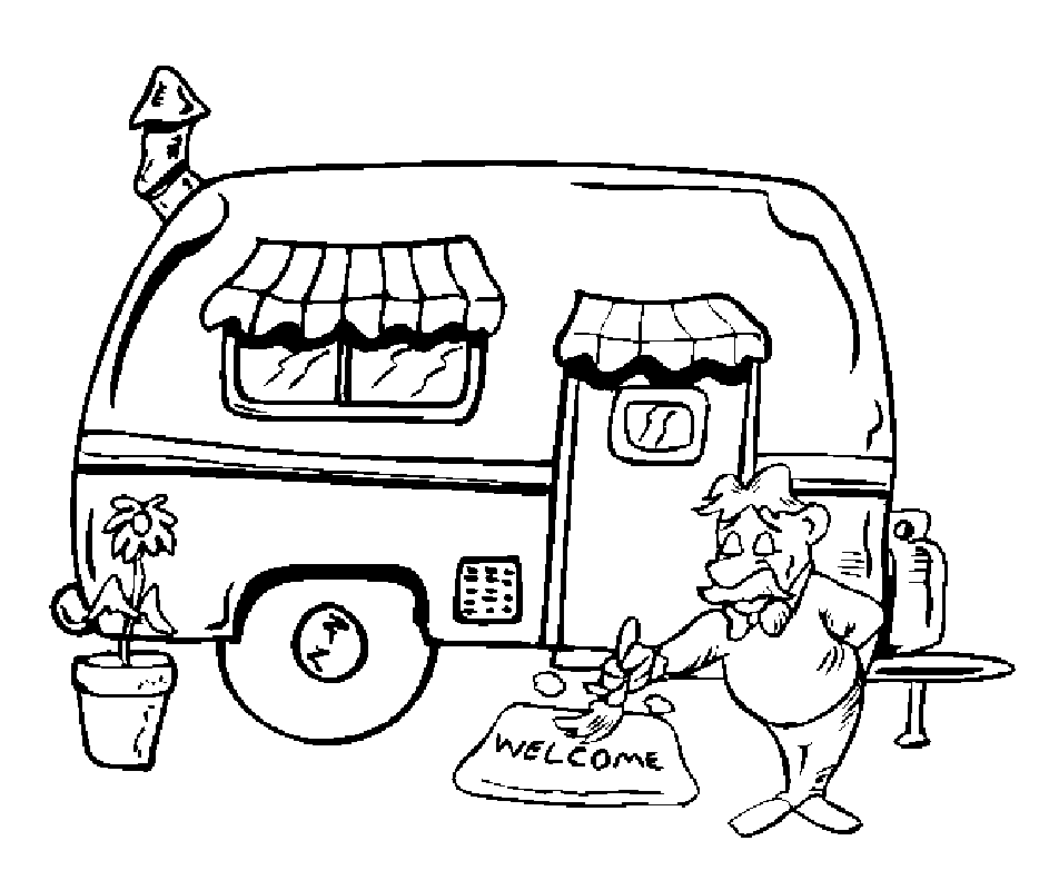 Kids coloring pages camper coloring pages