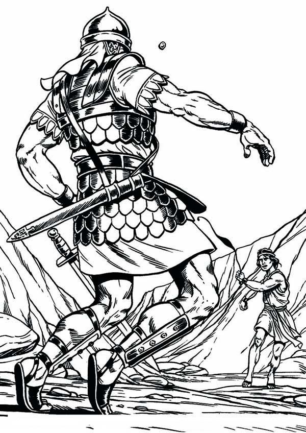 Free printable coloring pages david and goliath