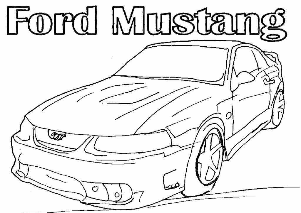 Mustang car coloring pages free