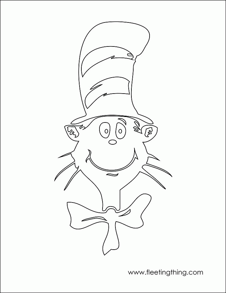 Cat in the hat coloring page