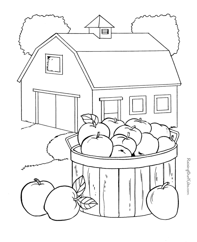 Farm coloring pages for kids