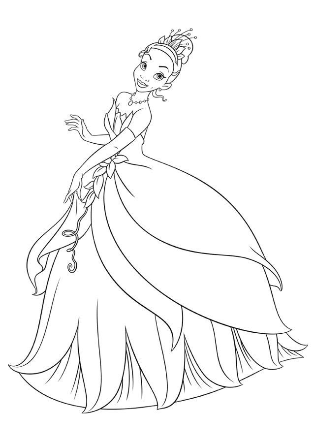 Disney princess tiana coloring pages