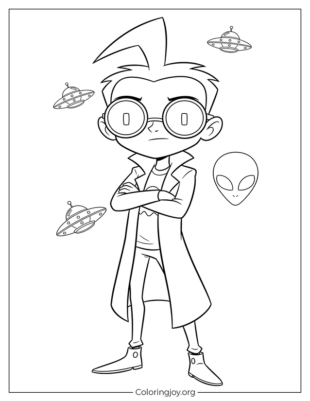 Dib From Invader Zim Cartoon Coloring Page