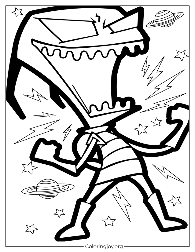 Invader Zim Evil Smile Coloring Page