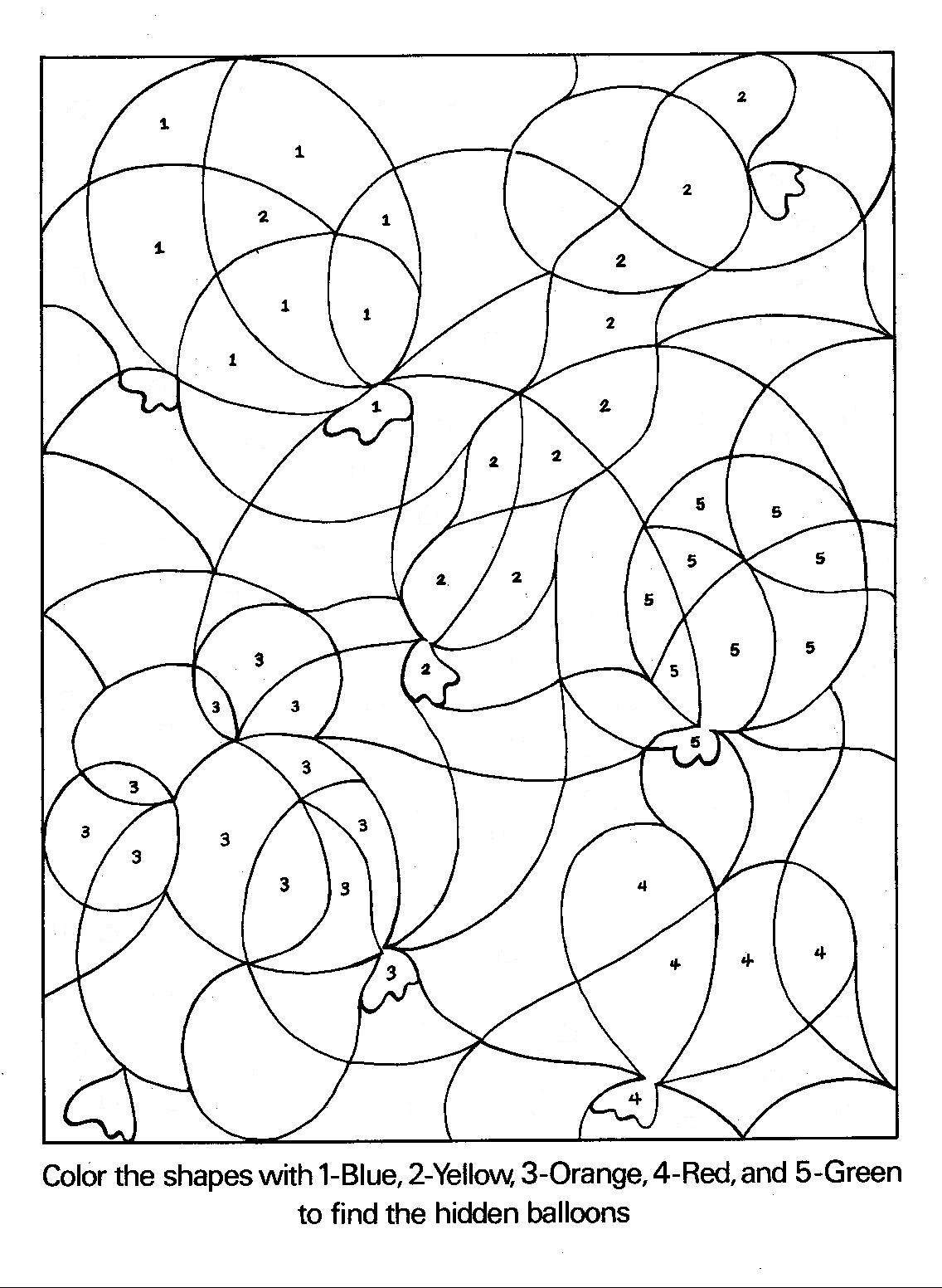 Number coloring pages (5)
