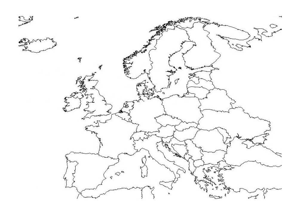 Europe Map Coloring Page Download Print Or Color Online For Free Blank Europe Map HD Coloring 