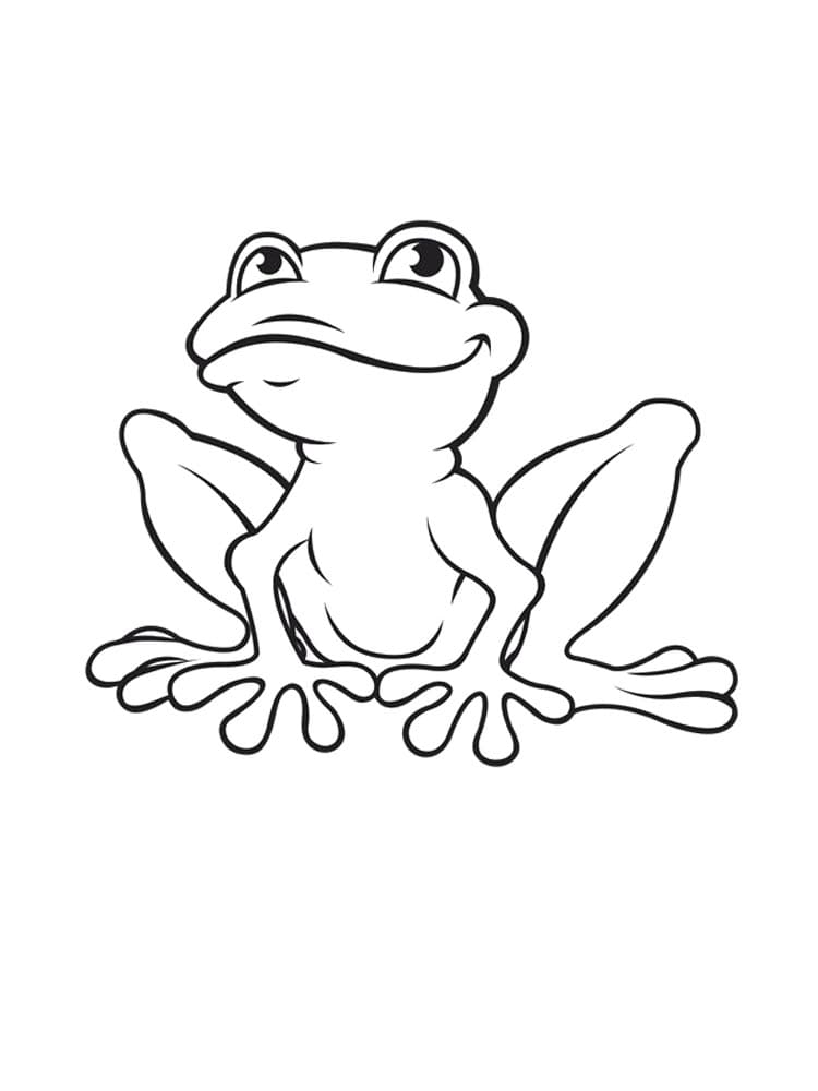 Smiling frog printable coloring page