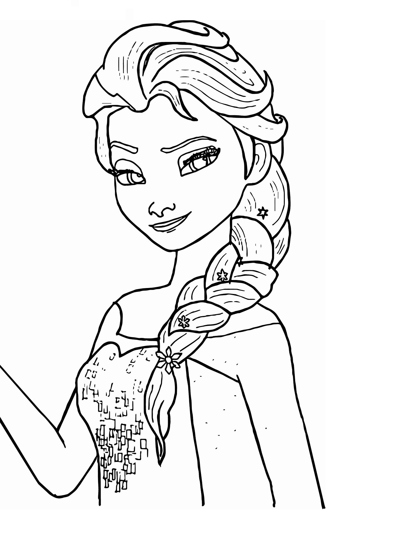 Frozen elsa coloring pages (princess elsa, anna, bruni, snow star
