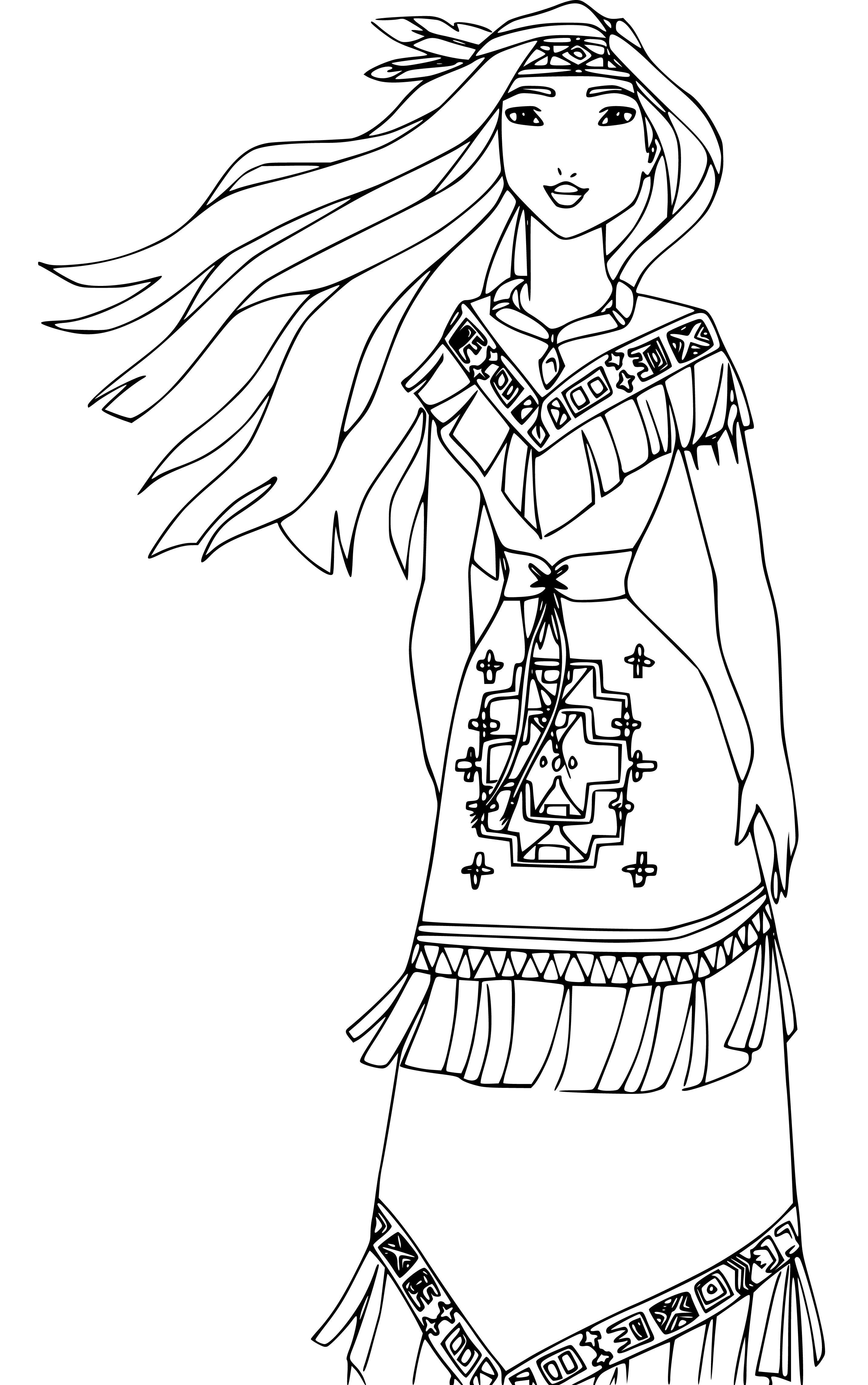 Pocahontas coloring pages (20 printable sheets, simple to draw, easy