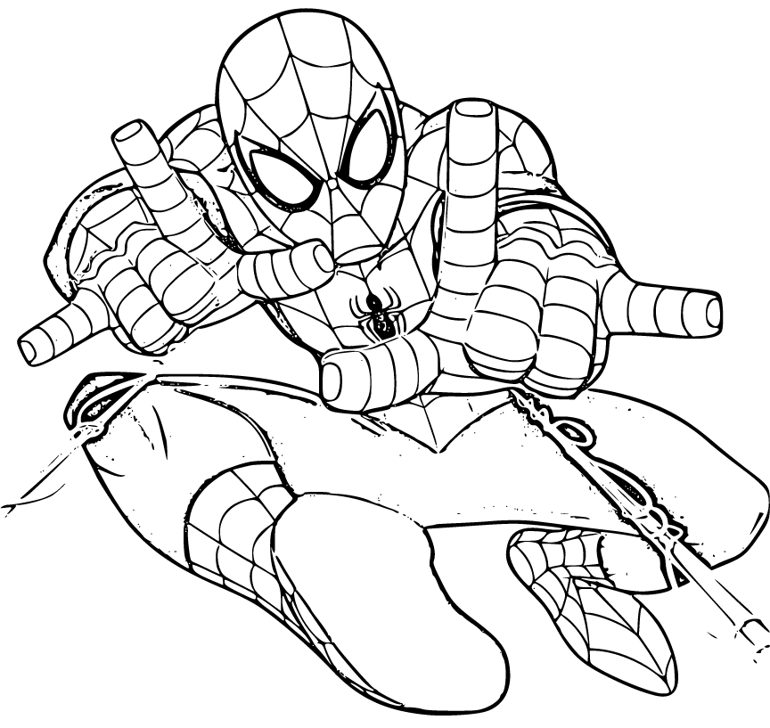 Spiderman coloring pages (18 printable sheets, simple to draw, easy for