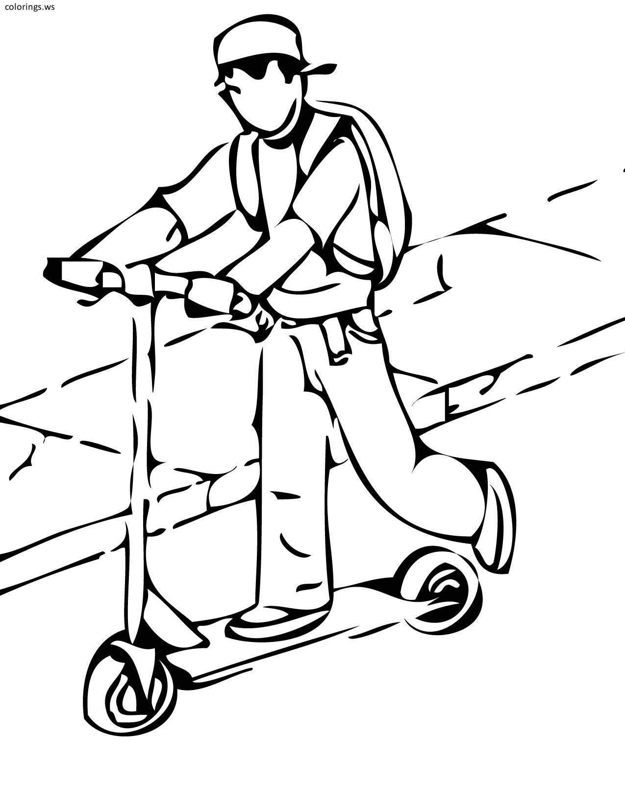 Scooter coloring pages