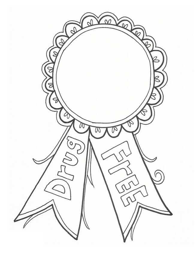 Blue ribbon coloring page