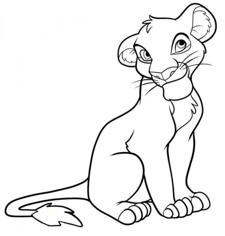 Smile simba coloring page