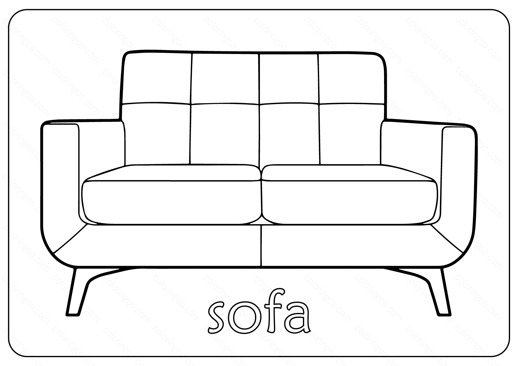 Chair & couch coloring pages can be an entertaining way to practice coloring. Free Printable Sofa (Couch) Coloring Pages - Free Printable Coloring