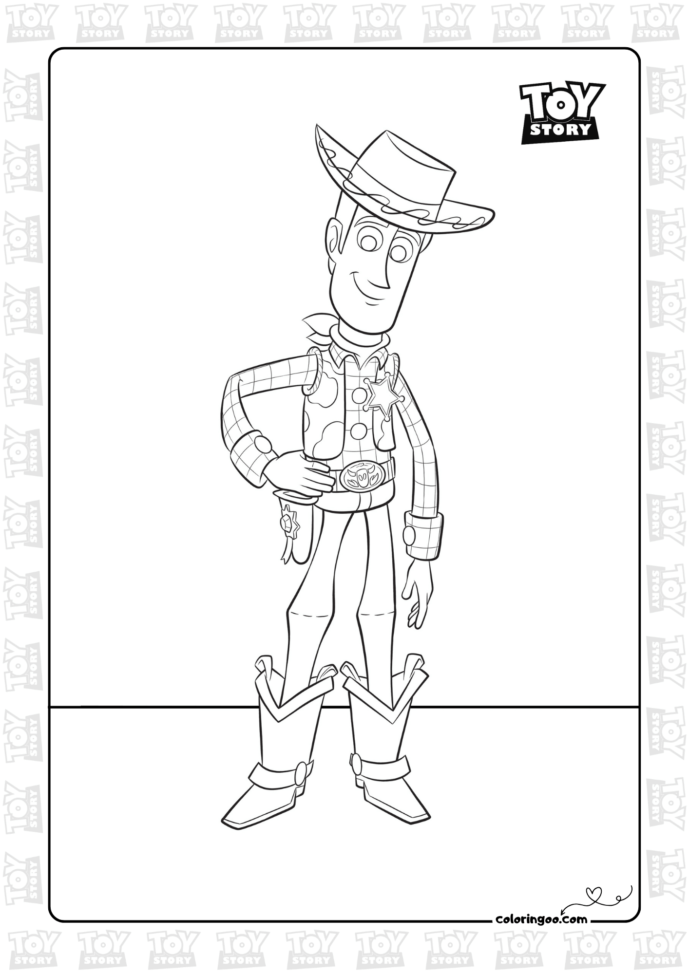 Toy story woody pdf coloring pages