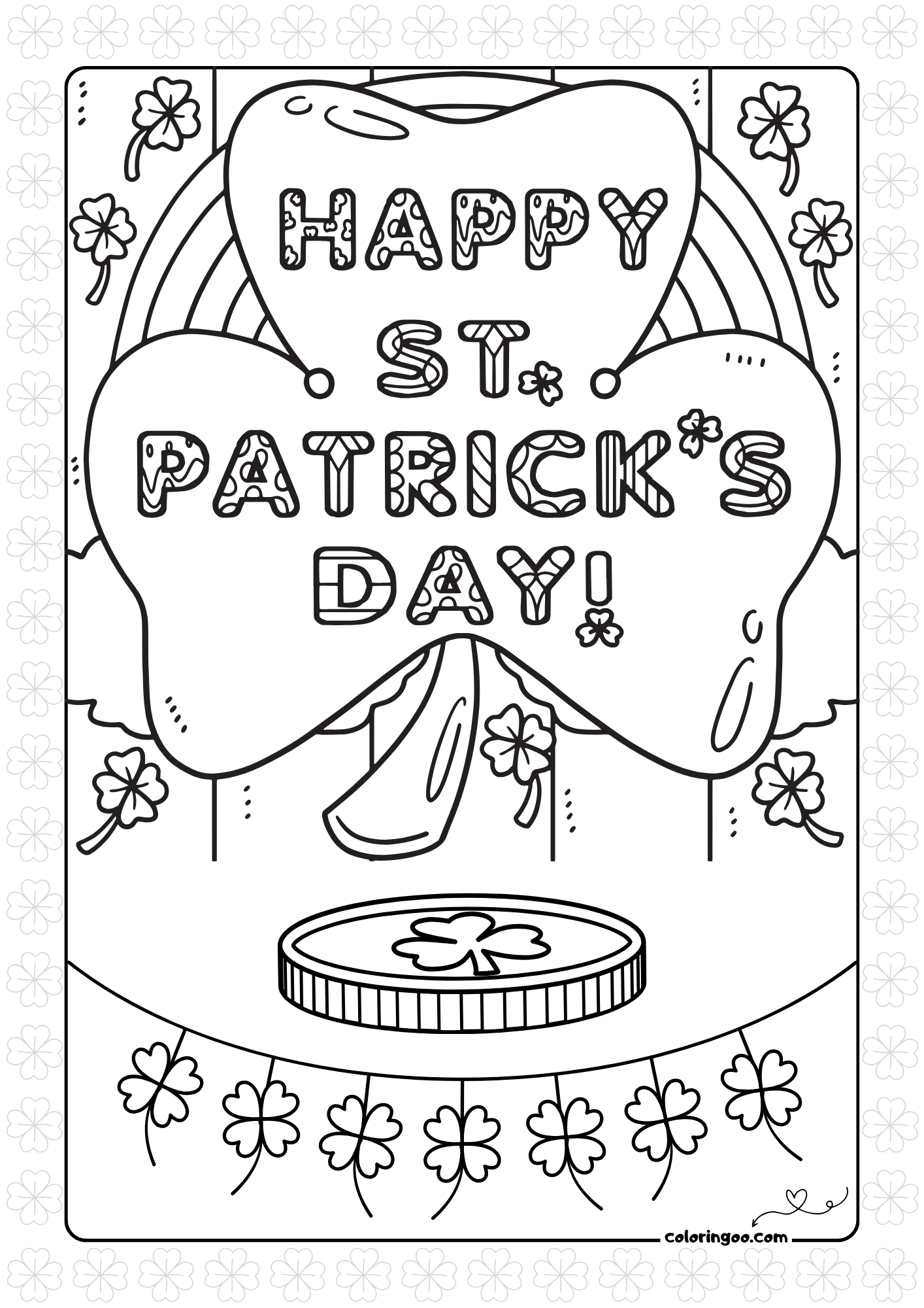 Happy St Patrick S Day Coloring Page Happy St Patricks Day Coloring Page 